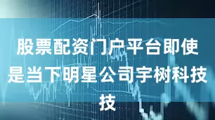 股票配资门户平台即使是当下明星公司宇树科技